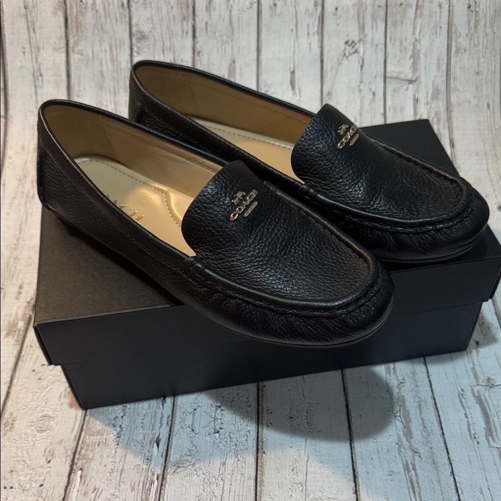Coach Black Leather Marley Loafers, size 8, LIKE NEW